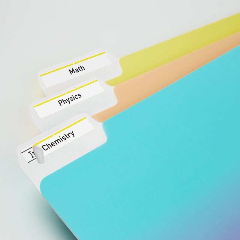 Avery TrueBlock File Folder Labels, 2/3" x 3-7/16", 1,500 Printable Labels, White/Yellow, Permanent (5966) - Image 2