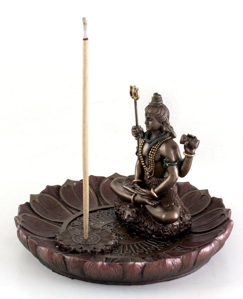 Top Collection Hindu God Shiva in Meditation Round Incense Holder Plate Incense Burner - Image 3