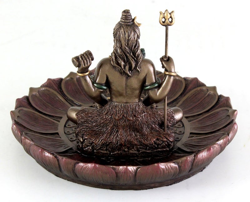 Top Collection Hindu God Shiva in Meditation Round Incense Holder Plate Incense Burner - Image 4