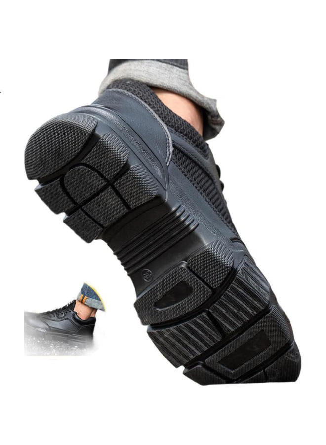 Old housekeeper Butler Men'S Breathable Steel Toe Anti-Smashing Anti-Stabbing Ultra-Light Comfortable Work Safety Shoes La Protective Function Shoes Wear-Resistant Size 45 - Image 1