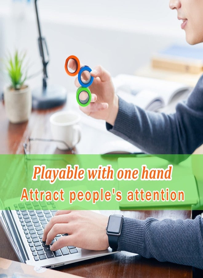 Dermasy Magnetic Rings Fidget Toy 3 PCS Set Novelty Fidget Toys for Stress and Anxiety Relief Great Gift for Teens Kids Adults with OCD ADHD Autistc (3Pcs Multicolor (New)) - Image 5