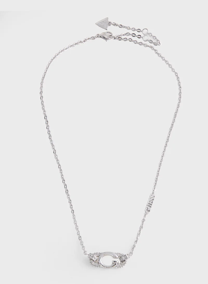 جس Logo Detail Short Neckalce
