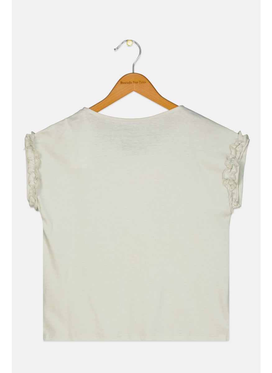 LUCKY BRAND Kids Girl Graphic Print Top, Mint Green  - Image 2