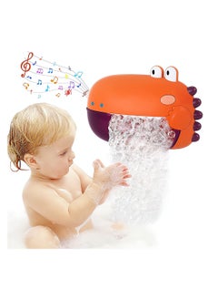 SYOSI Bubble Bath Toy, Bath Toys, Automatically Bubbles Baby Bath Toys, Baby Bubble Machine for Tub and Plays 12 Children's Songs, Cute Dinosaur Bathtub Toys Bubble Maker for Toddlers, Orange, 1 Pcs  - Image 1