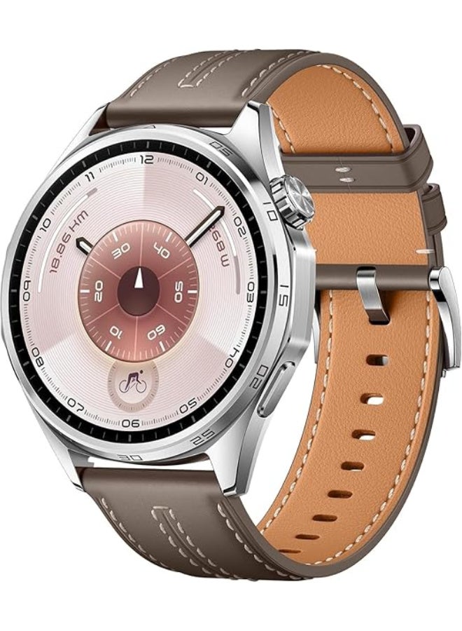 ECO 22mm Braid Leather Strap For Huawei Watch GT 6 46mm | GT6 Pro | GT5 46mm | GT5 Pro | GT4 46mm | GT2 Pro | GT2 GT3 46mm | Watch 4/4 Pro | Watch 3/3 Pro | GT Runner (Cafe) - Image 1