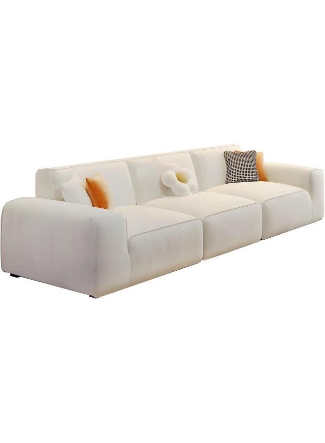 Comfynest Stain Resistant Modern Standard Sofa with Beige Upholstery in Off-White Color - Image 4