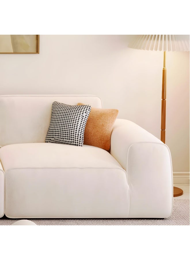 Comfynest Stain Resistant Modern Standard Sofa with Beige Upholstery in Off-White Color - Image 5