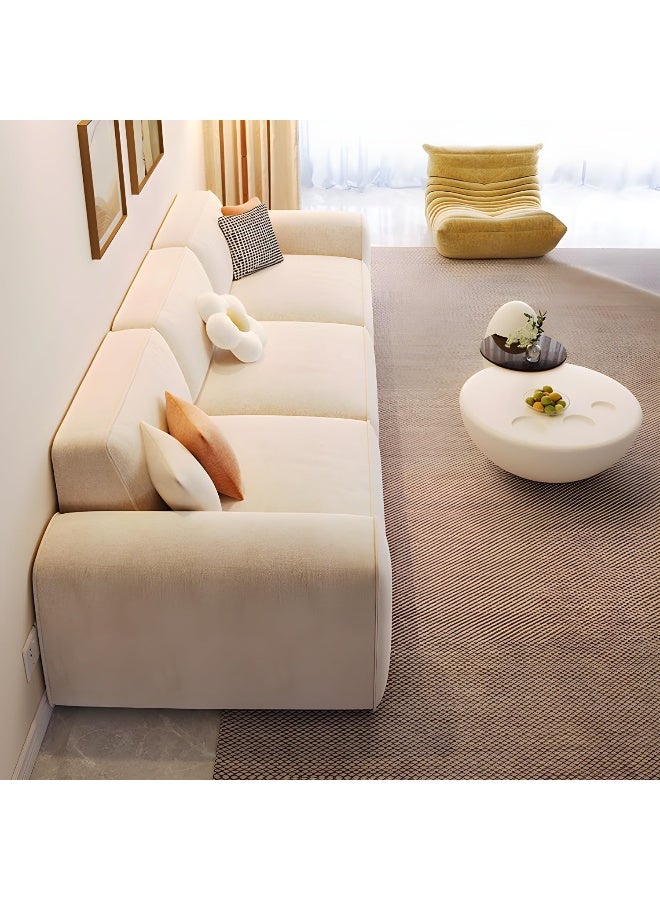 Comfynest Stain Resistant Modern Standard Sofa with Beige Upholstery in Off-White Color - Image 1