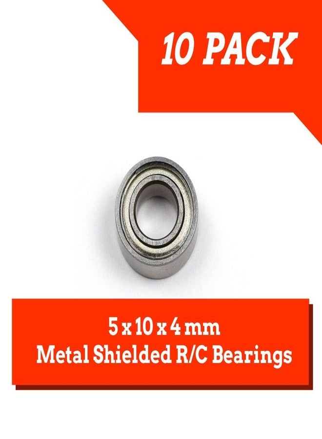 Apex RC Products 10 Pack 5x10x4mm Metal Shielded Ball Bearings MR105ZZ - Apex RC Products #1920M - Image 2