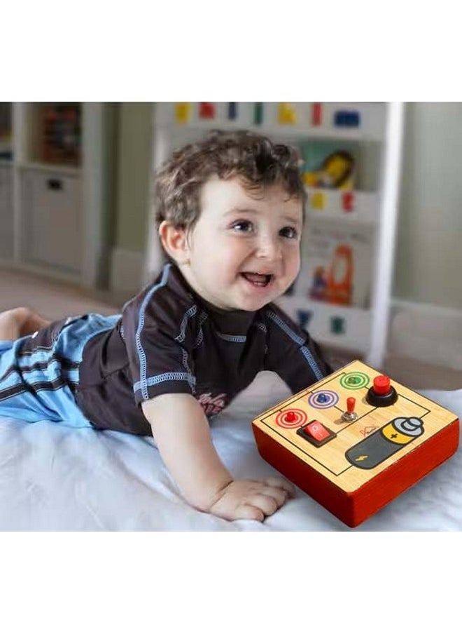 HomeCute Homecute Busy Board Toys with LED Light, Montessori Busy Board Game for Kid’s, Travel Friendly & Educational Activities for Boys & Girls (LED Light & switches- Small)  - Image 3