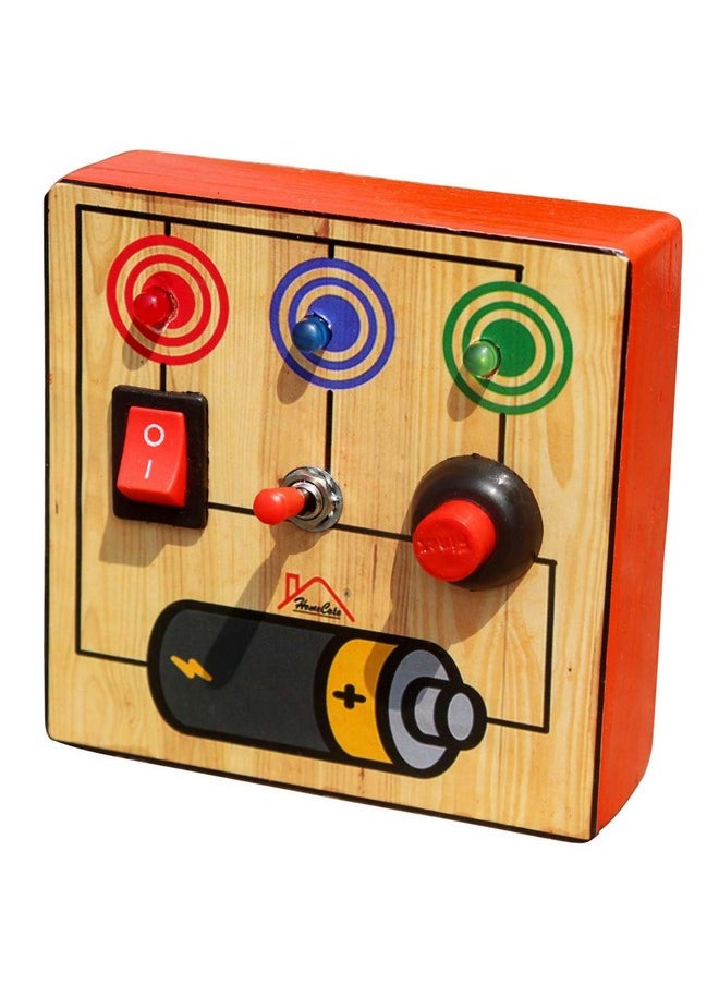 HomeCute Homecute Busy Board Toys with LED Light, Montessori Busy Board Game for Kid’s, Travel Friendly & Educational Activities for Boys & Girls (LED Light & switches- Small)  - Image 1