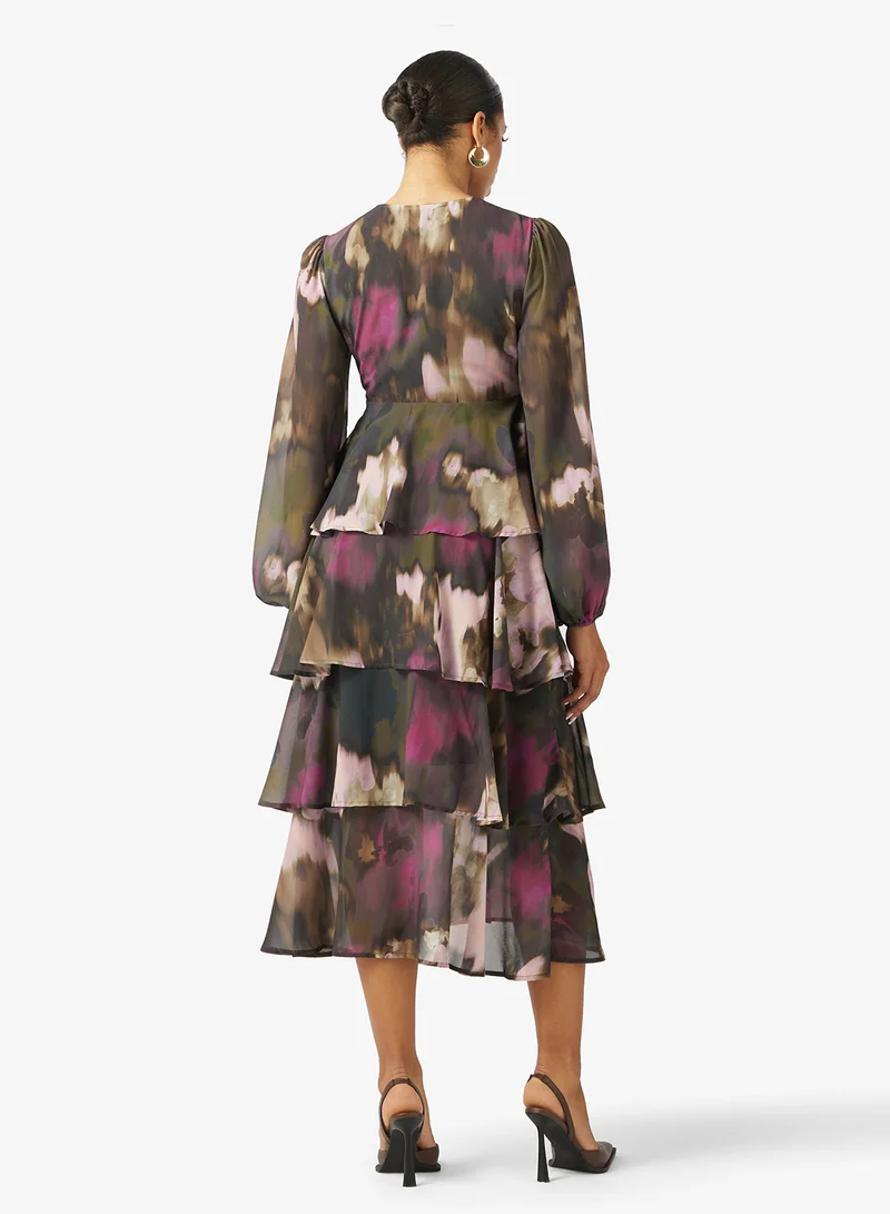 PRETTY LAVISH Ashton Ruffle Midi Dress