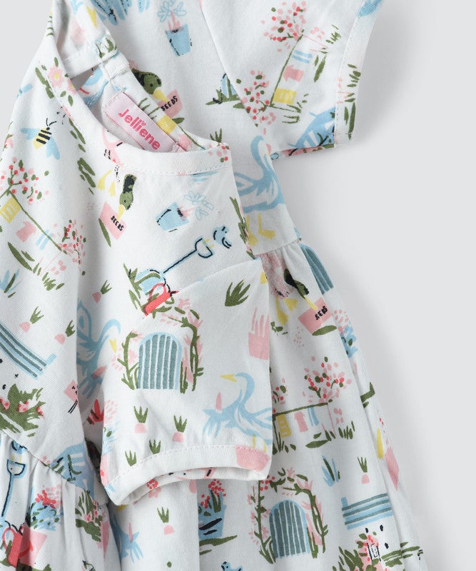 JELLIENE BABY GIRL ALL OVER PRINT DRESS - Image 4