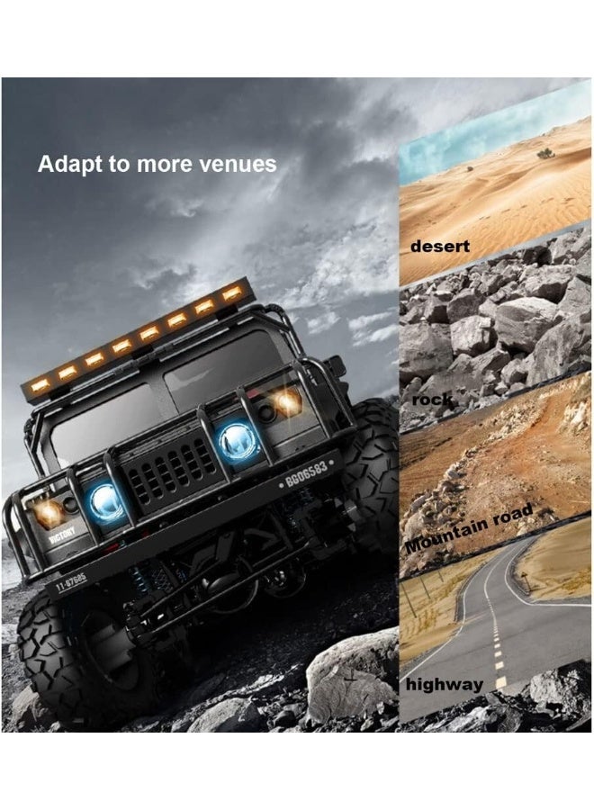 Hummer 1:12 Hummer Large Remote Control Cars, RC Trucks For Adults, RC Cars For Boys Age 8-12, 4WD Hobby All Terrains 4X4 Waterproof Off Road Truck, Monster Trucks With LED Light - Image 4