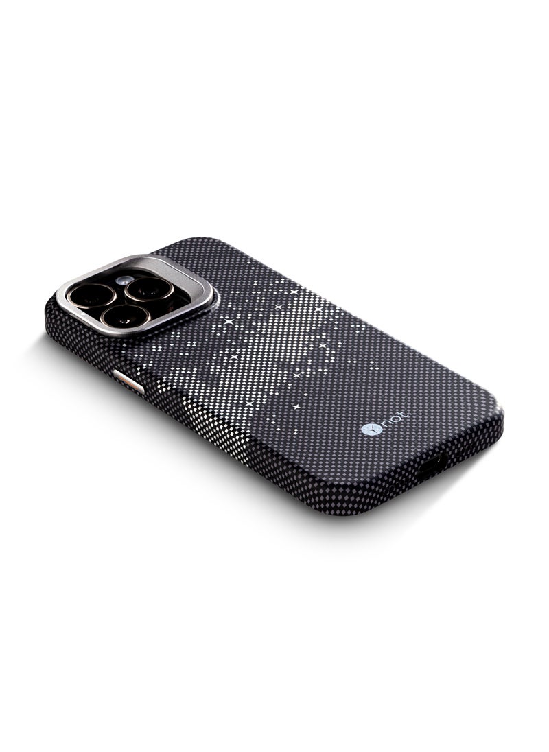 iPhone 15 Pro Case Carbon Fiber with MagSafe and Stand - Black Graphite