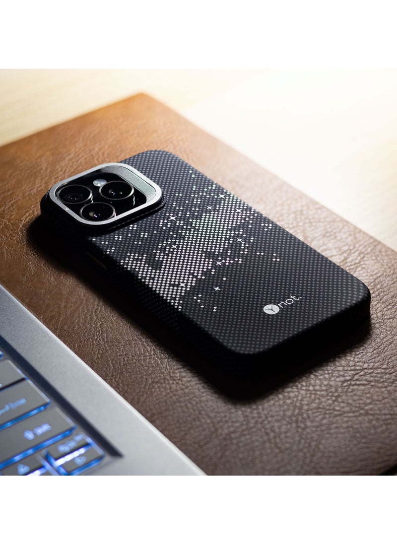 iPhone 15 Pro Case Carbon Fiber with MagSafe and Stand - Black Graphite