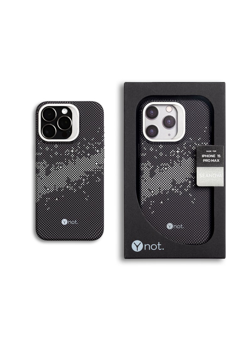 iPhone 15 Pro Case Carbon Fiber with MagSafe and Stand - Black Graphite