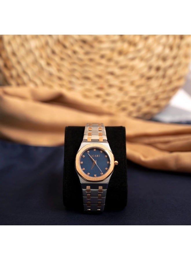 LIGANT Luxury Women's Stainless Steel Watch in Rose Gold & Silver - Elegant Modern Design - Rust Resistant Metallic Wristwatch for Events & Daily Wear - Image 3