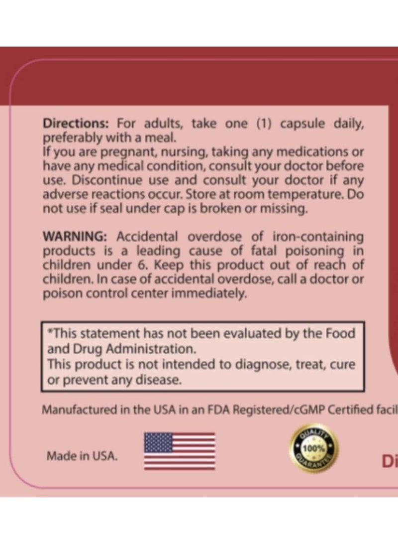 فييروسوم Dietry Iron Vitamins Supplement | Rich in Vitamin C, B12, Folic Acid| Non GMO, Vegan, Premium Quality| Helps New Blood Cell Production | 30 Capsules - Image 2