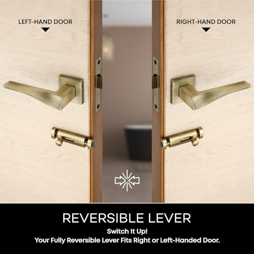 LAPO Heavy Duty Door Lock for Bathroom Door Without Key, Door Locks Balcony, Without Key Lock for Door, Toilet Door Lock for Home,Office,Hotel | Antique Finish | 3 Years Warranty Ro-183 - Image 5