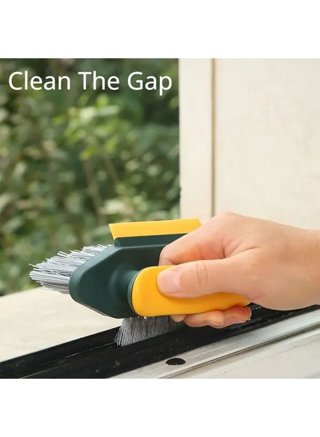 Green 2pcs Multifunctional Triangle Cleaning Brush No Dead Angles Bathroom Kitchen Outdoor Use Durable Plastic Multi Surface Scrubber - Image 5