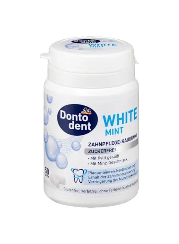 DM Dontodent White Mint Gum, Sugar-Free, 50 Pieces - Image 1