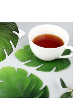 Generic Palm Leaf Design Coasters – Set of 4 by Balincy Add a tropical touch to your table with these Hawaiian-style palm leaf coasters. Designed for both aesthetics and functionality, these coasters protect your wooden table, desk, or kitchen counter from spills and heat while preventing slippage.  - Image 3