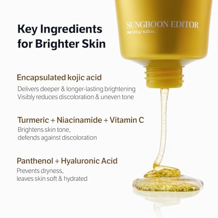SUNGBOON EDITOR Kojic Capsule Brightening Cleanser | Low pH Gentle Gel Face Wash | Encapsulated Kojic Acid, Turmeric & Niacinamide for Dark Spots, Acne & Blackhead | Korean Skincare, Stocking Stuffers - Image 4
