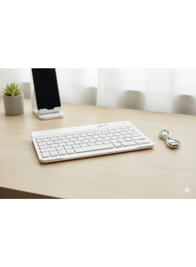 Zero Mini Slim Bluetooth Keyboard – Rechargeable, Lightweight & Compact – Compatible with Phones, Tablets & Computers - Image 4