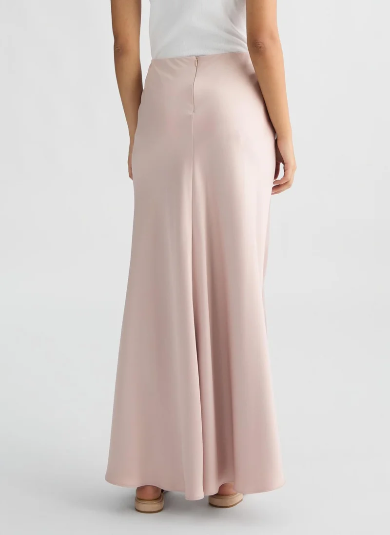 ليو جو Long pink satin skirt