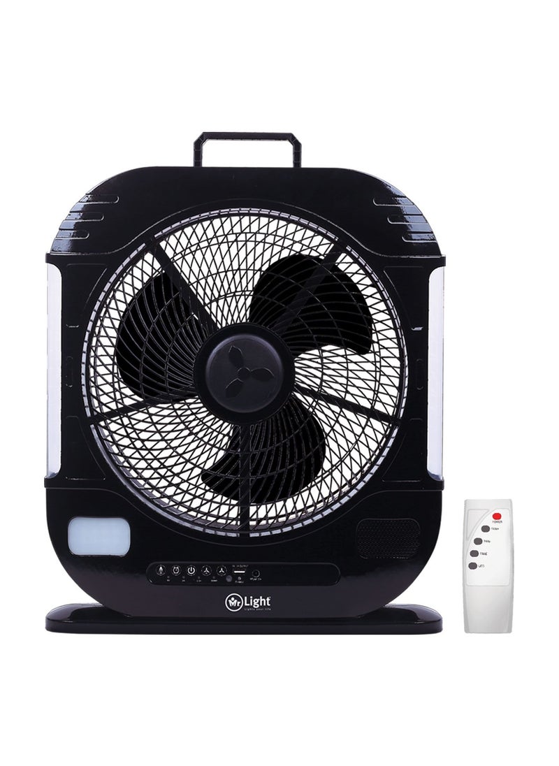 Mr. Light - Rechargeable Fan 20 Hours Working Time With Two Sides LED Lights USB Mobile Charger High Speed Remote Control 3 Modes of Speed - Image 1