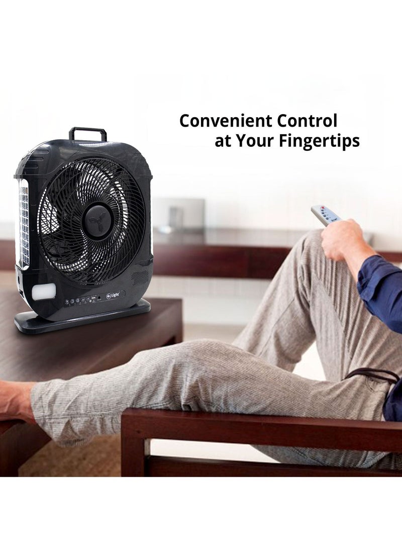 Mr. Light - Rechargeable Fan 20 Hours Working Time With Two Sides LED Lights USB Mobile Charger High Speed Remote Control 3 Modes of Speed - Image 1