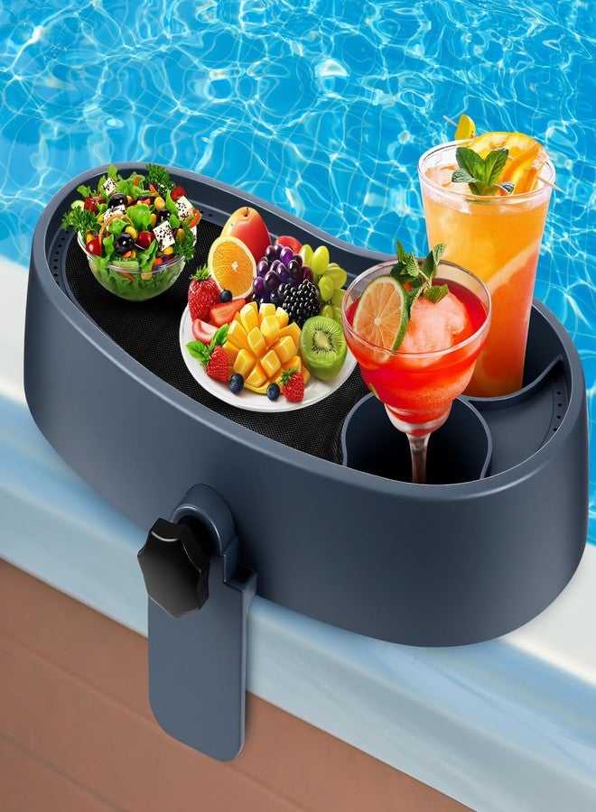 Geelin Hot Tub Table Tray, Adjustable Aboveground Bathtub Tray with 2 Cup Holder, Between 2'' to 7.5'' Nonslip Hot Tub Accessories Shelf Drinks Snacks Phone Holder for Spa Bathtub - Image 1