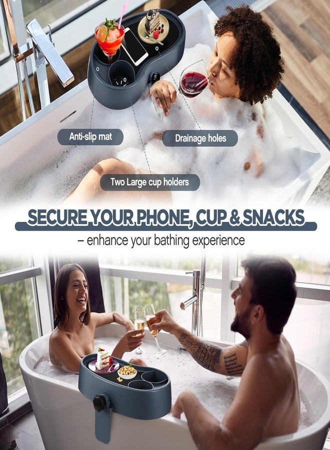 Geelin Hot Tub Table Tray, Adjustable Aboveground Bathtub Tray with 2 Cup Holder, Between 2'' to 7.5'' Nonslip Hot Tub Accessories Shelf Drinks Snacks Phone Holder for Spa Bathtub - Image 4