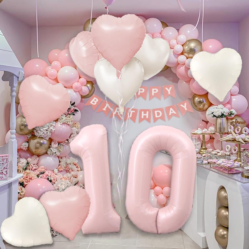 Florisland Pink 1 Balloon Number Pastel Pink 1st Birthday Party Decorations for Girls, 40inch Big Dusty Pink Balloon Foil Mylar 1 Birthday Balloons for First Anniversary Decorations (Number 1 Balloon) - Image 5