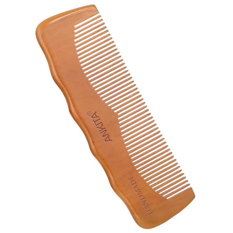 Ankita Wooden Handmade Hair Combs|No Static Hair Comb With Rounded Handle for Men, Women and Kids|Natural & Eco-Friendly|Anti-Bacterial Hair Styling Comb with Fine Teaths|(W-18) - Image 5