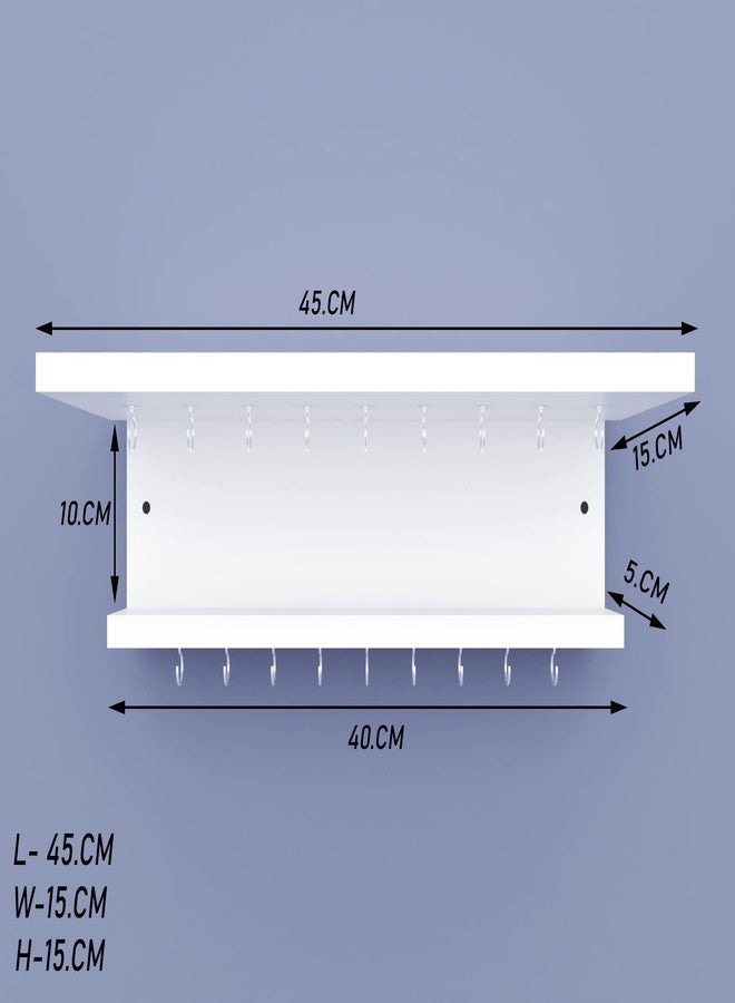 Odestar, Display Medal Hanger, Premier Award Medal Display Rack and Trophy Shelf Large (Size 45 x 15 x 15 Centimeters) White - Image 2