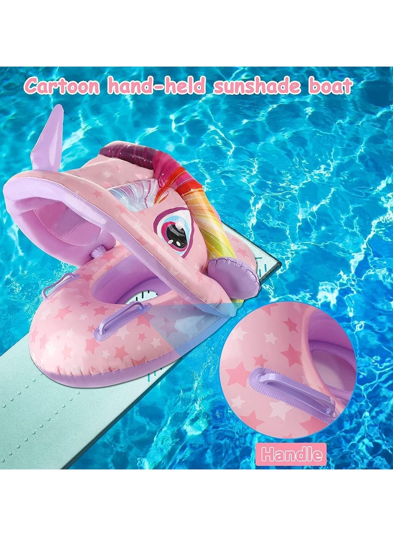 general Baby pool floats with handrails, inflatable baby swim floats with canopy, baby swimming rings, summer pool party toddler water fun - Image 5