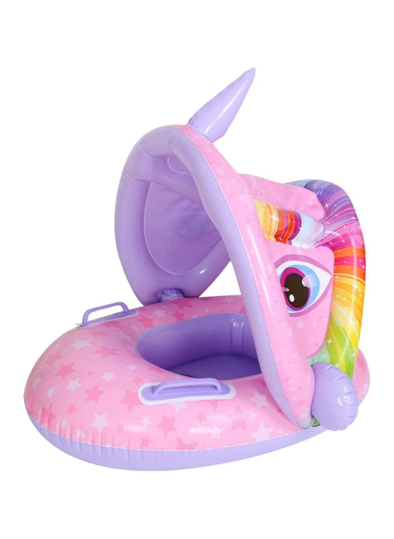 general Baby pool floats with handrails, inflatable baby swim floats with canopy, baby swimming rings, summer pool party toddler water fun - Image 1