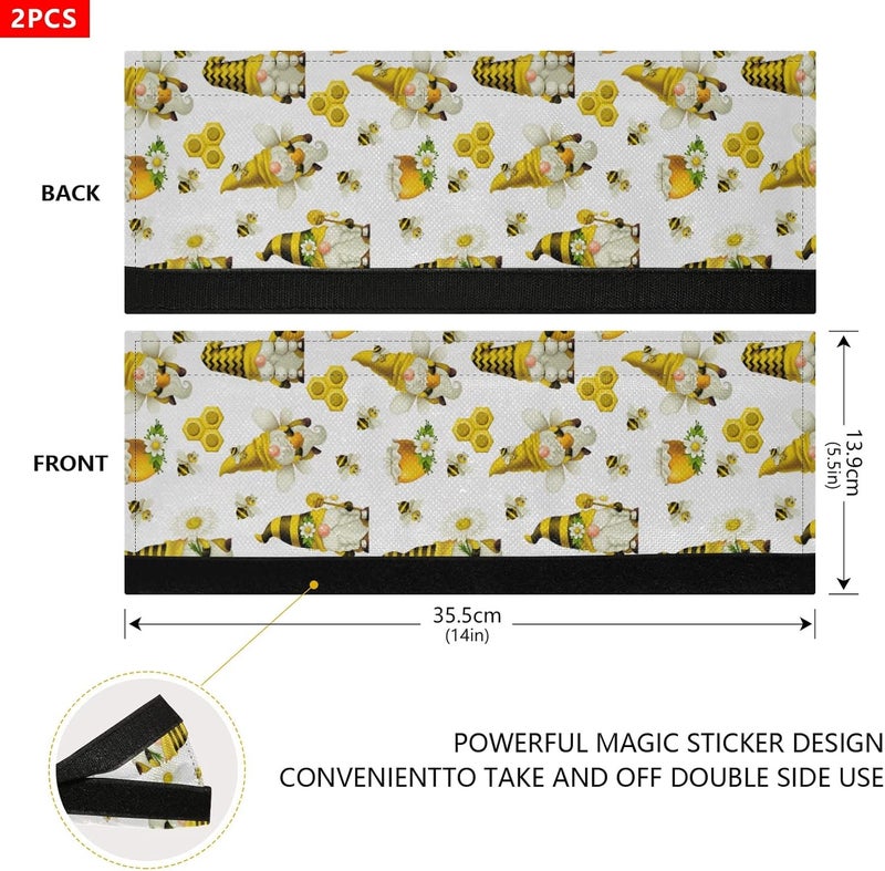 Oarencol Gnome Bees Honey Refrigerator Door Handle Covers Set of 2 Kitchen Appliance Decor for Fridge Oven Dishwasher - Image 4