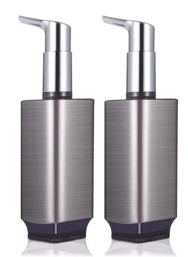 Boperzi 2 Pack Soap Dispenser Rust Proof Refillable Liquid Hand & Dish Soap Dispenser Set Leak Proof Plastic Chorme Pump for Kitchen Bathroom, 10oz - Image 1