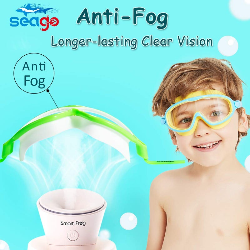Seago Goggles for kids Swimming 2 Pack No Leaking Anti-Fog Outer Eye Fit with Wide View UV Protection Crystal Clear Watertight Swim Goggles with nose cover Suitable for Children Youth Boys Girls Age 3 to 14 - Image 3