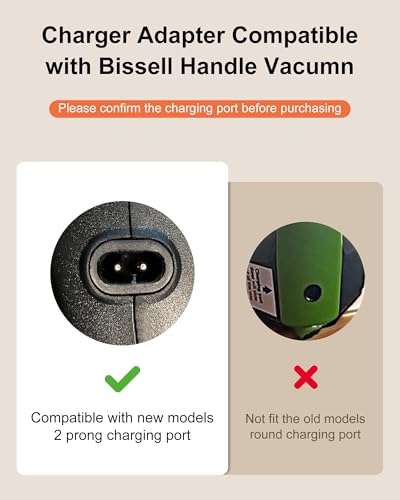 WUKUR Replacement for Bissell Pet Hair Eraser Charger, Charging Power Cord Compatible with Bissell 2390 2390A 23903 2284W 14.4V Lithium Ion Hand Vacuum Power Cord - Image 3
