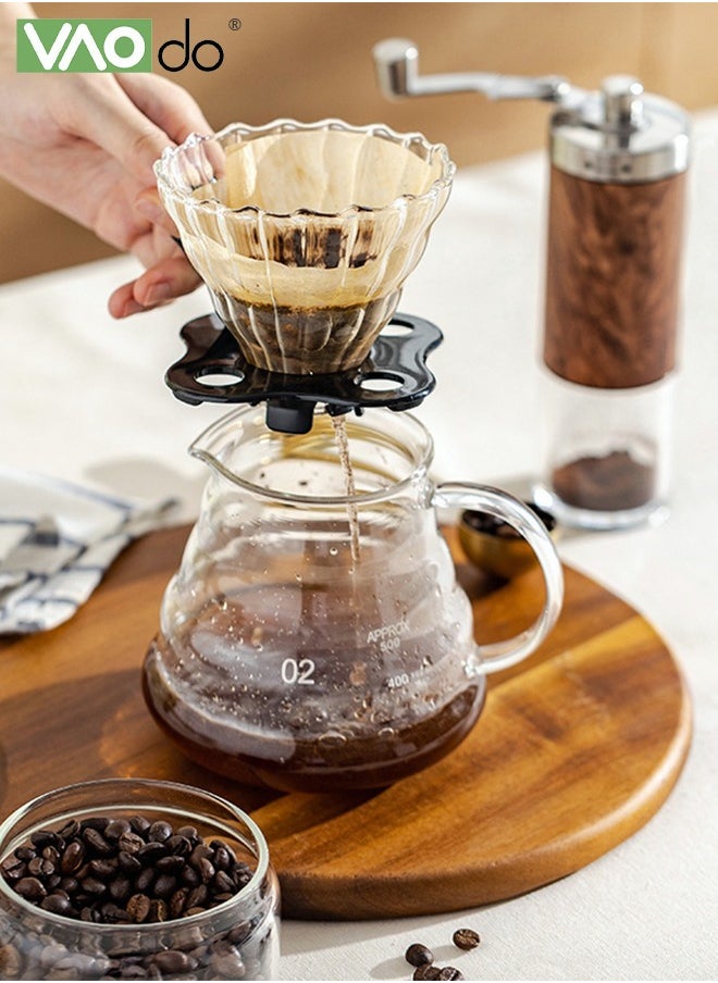 VAOdo - 42PCS Drip Coffee Maker with Glass Coffee Dripper and 40PCS Coffee Filter Flip-Up Home or Office Coffee Maker Pour Over Coffee Pot - Image 1