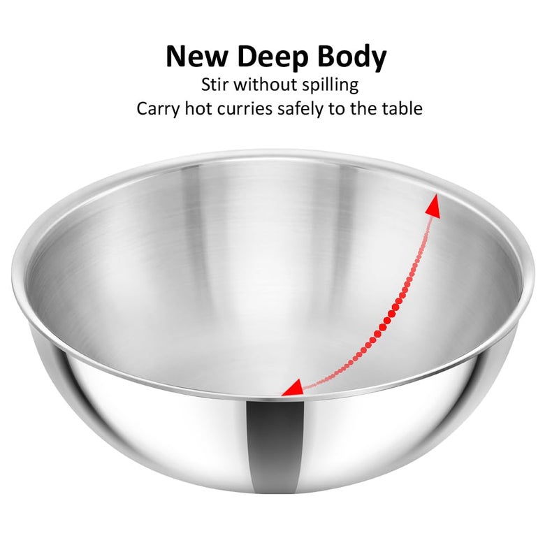 Hawkins Hawkins 4 Litre Metro Kadhai, Triply Stainless Steel Induction Tasla, Silver (SSTA40) - Image 3