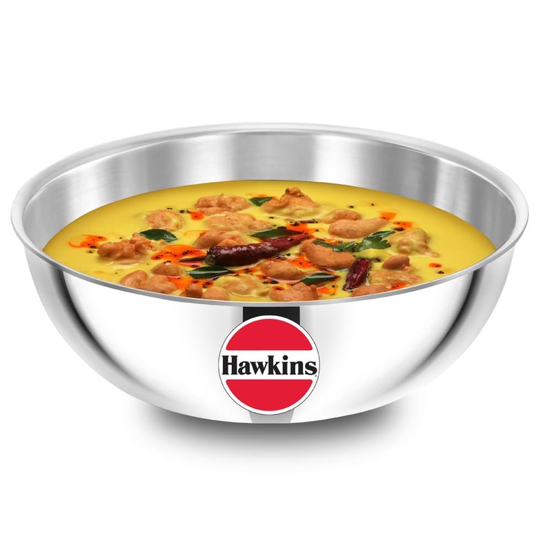 Hawkins Hawkins 4 Litre Metro Kadhai, Triply Stainless Steel Induction Tasla, Silver (SSTA40) - Image 1