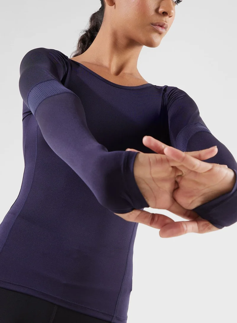 FRWD  Mesh Detail Long Sleeve T-Shirt for Women | Best Price UAE