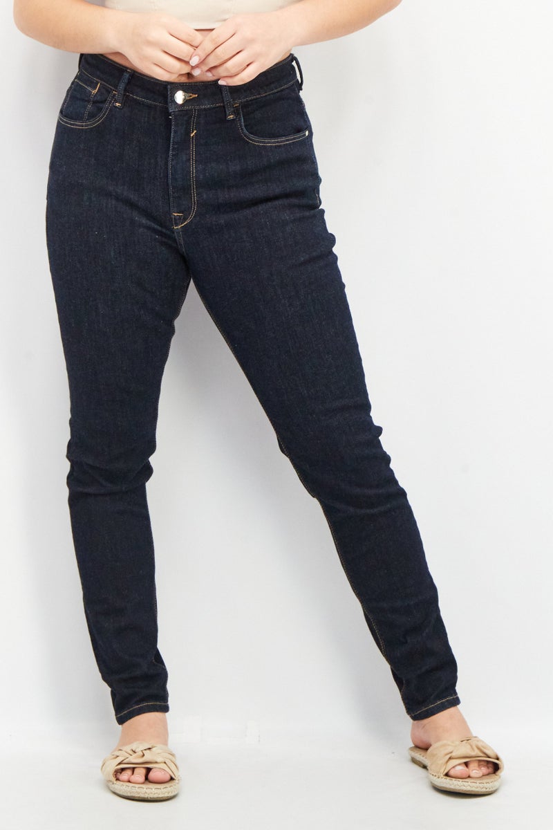 ESPRIT جينز دنيم نسائي بقصة عادية قابل للتمدد، أزرق داكن - Image 1