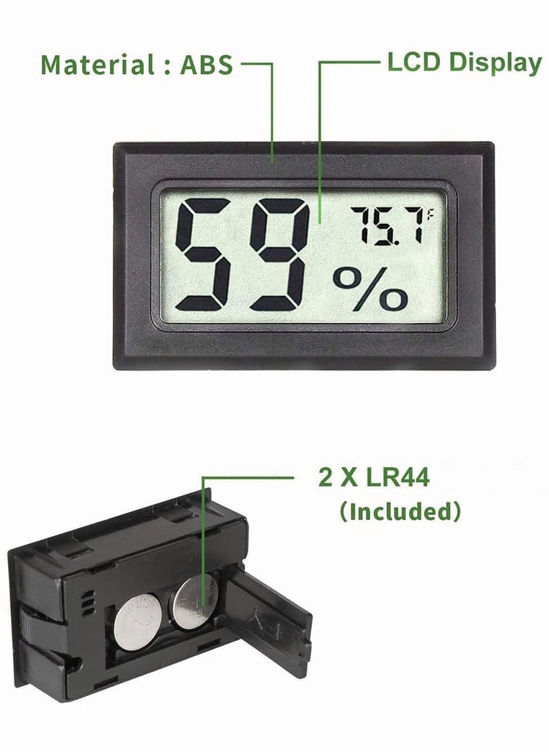 Y&D - Mini Hygrometer Thermometer, SYOSI Built in Small Household Electronic Thermometer And Hygrometer, Digital Indoor Humidity Gauge Monitor with Temperature Meter Sensor Fahrenheit (℉) 6 Pack Black - Image 1