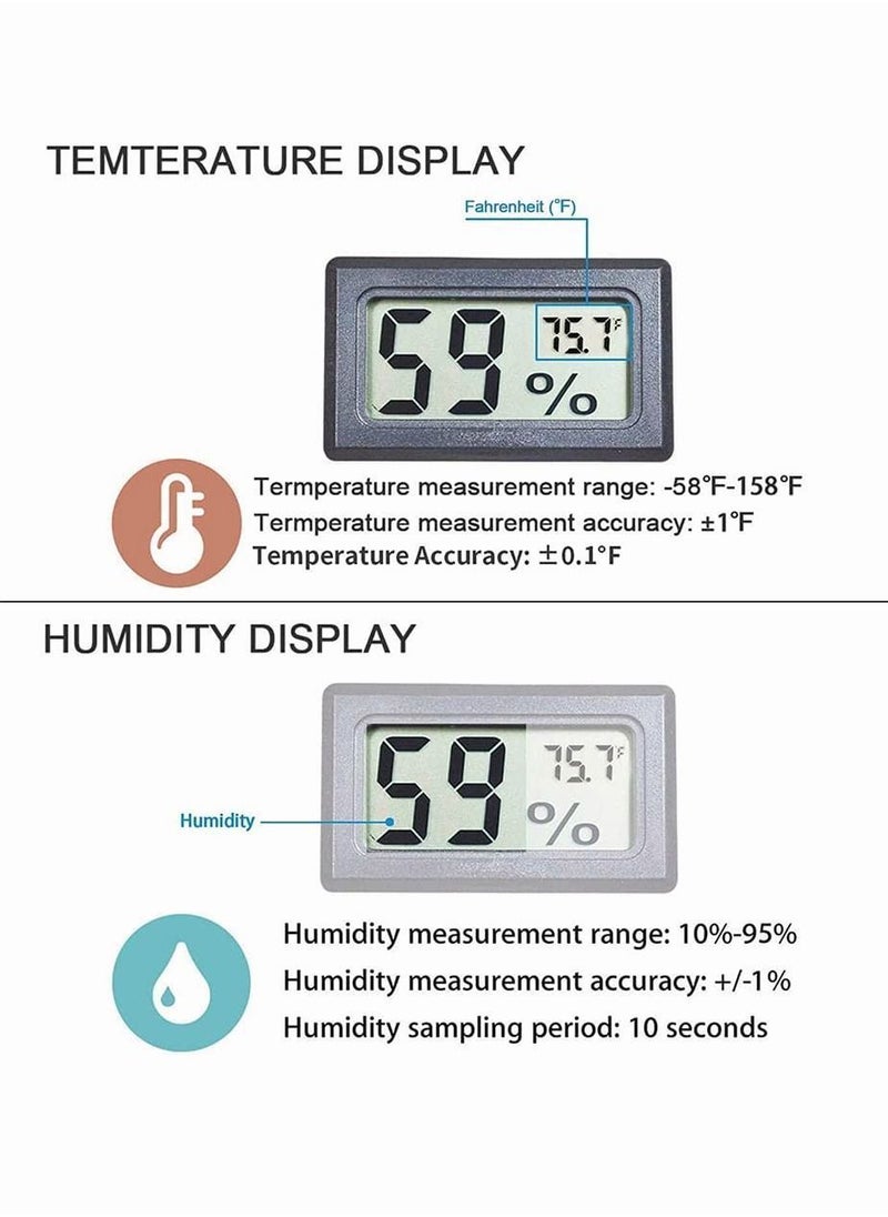 Y&D - Mini Hygrometer Thermometer, SYOSI Built in Small Household Electronic Thermometer And Hygrometer, Digital Indoor Humidity Gauge Monitor with Temperature Meter Sensor Fahrenheit (℉) 6 Pack Black - Image 1